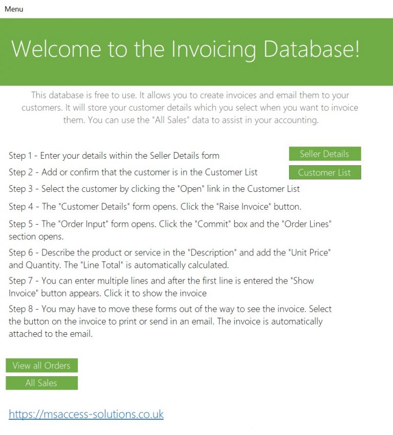 Free Invoicing Access Application - Microsoft Access Database Solutions