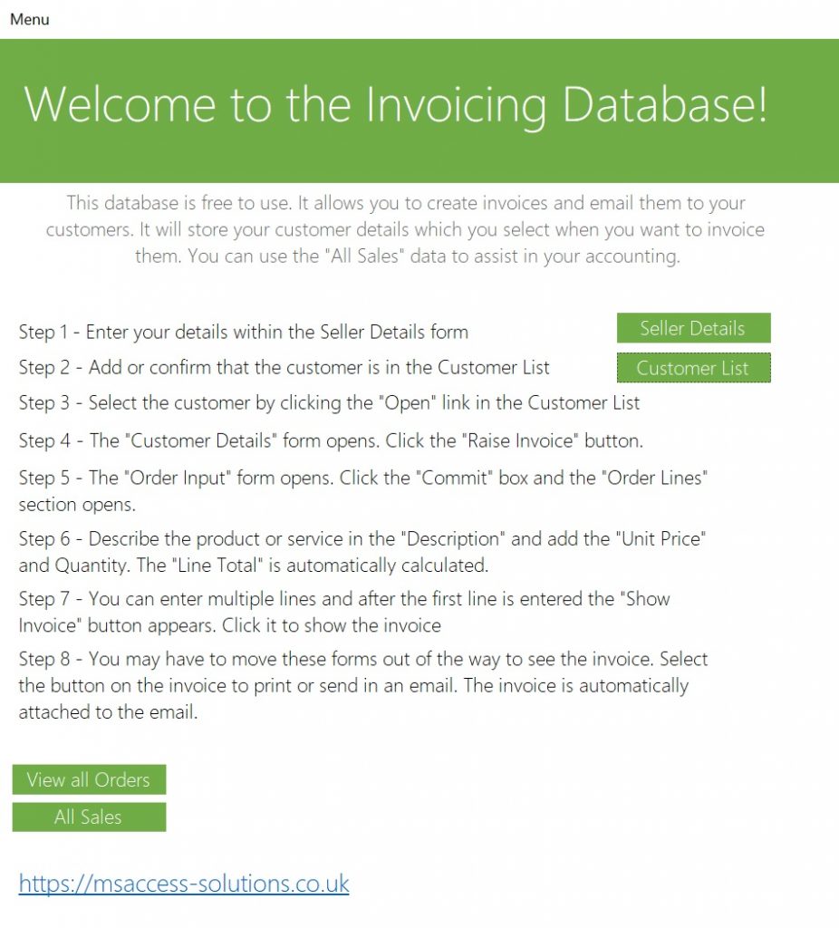 Free Invoicing Access Application - Microsoft Access Database Solutions